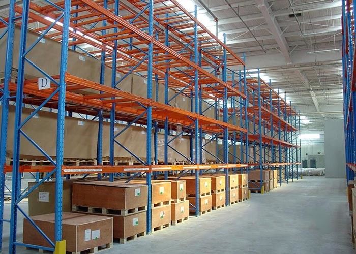 Çok katlı ağır endüstriyel palet rafları, soğuktan yuvarlanmış çelik depolama raf sistemleri