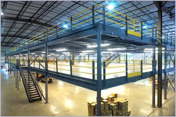 Çelik yapısı, katlı pallet rafı, desteklenmiş mezzanine, mezzanine zemini