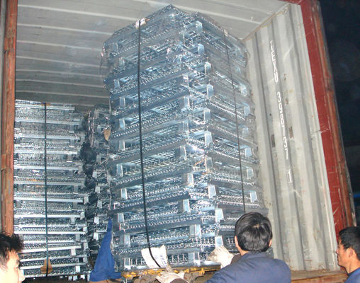 Galvanizli Tel Ağı Palet Kafesleri Katlanabilir Yüklenebilir Katlanabilir Palet Kafesleri