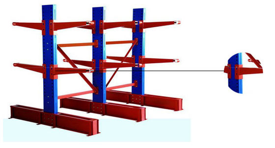 Düzenlenebilir Ağır Güçlü Kantelever Racking Sistemi Özel Boyut