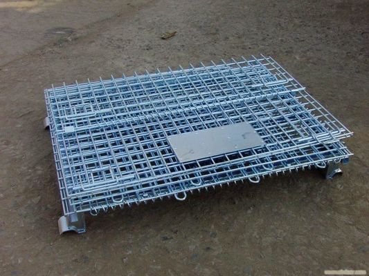 Ağır Güçlü Galvanizli Metal Depolama Kafesleri / giyim evi için katlanabilir tel örgü konteyneri