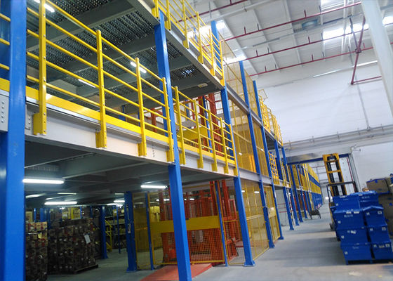 Çelik yapısı, katlı pallet rafı, desteklenmiş mezzanine, mezzanine zemini