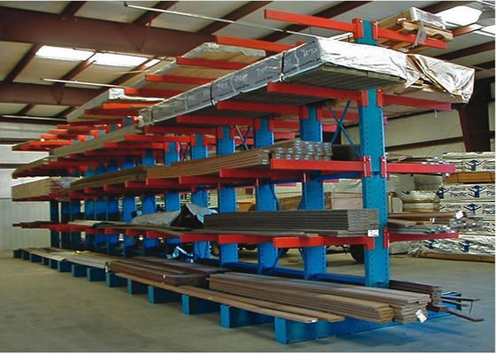 Çifte Yan Yapısal Kantelever Pallet Racking Ağır Görevli Özel Boyut