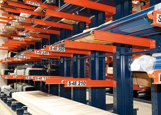 Endüstriyel Depo için Uzun Borular Düzenlenebilir Kantelever Palet Racking Sistemi