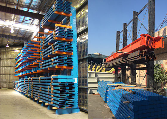 Endüstriyel Depo için Uzun Borular Düzenlenebilir Kantelever Palet Racking Sistemi