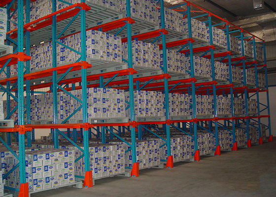 Depo Sürücüsü Palet Racking Anti Korozyon Geri İtmek Palet Racking Sistemleri