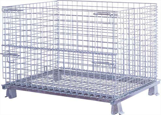 Logistik mal taşımacılığı için tekerlekli katlanabilir katlanabilir tel örgü kafesi