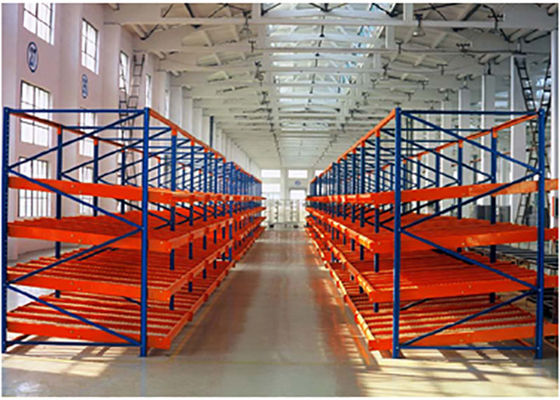 1000 kg/pallet Endüstriyel Çelik Depolama Rackları Depoda Yerçekimi Akış Rackları