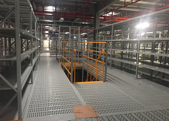 Büyük Depolar için Gri Rak Desteklenen Mezzanine Çelik Raf Sistemleri