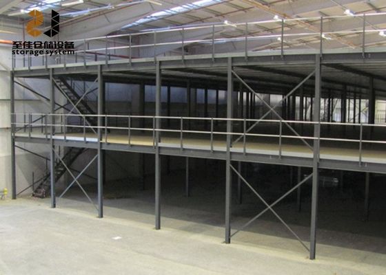Epoksi tozu kaplı Endüstriyel Mezzanine Zemin 2 Katman Depolama Depo Rafı