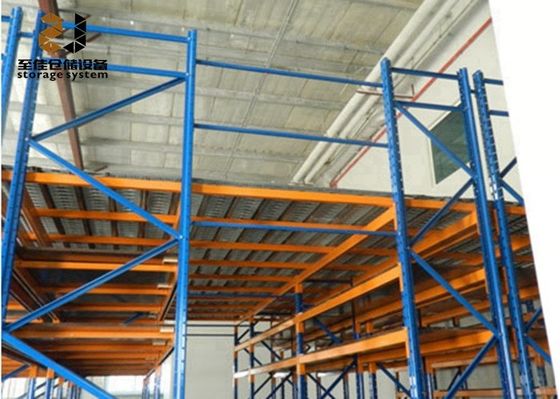 Çelik Q235 / Q345 Büyük Yükleme Kapasitesi 500kg - 4000kg / Sqm ile Mezzanine Zemin Rafları