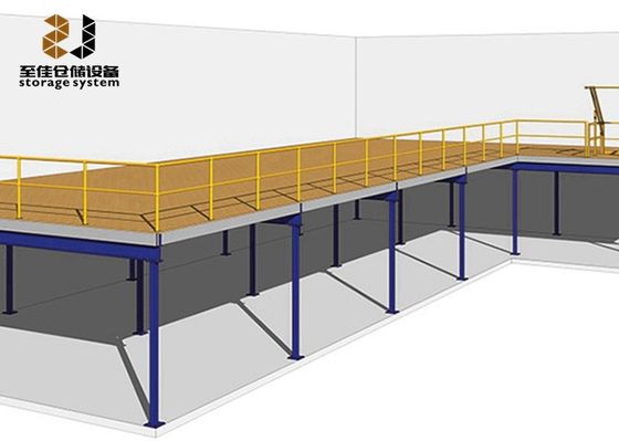Galvanizli Depo Mezzanine Zeminleri Malzeme İşleme için 500kg/sqm-1500kg/sqm