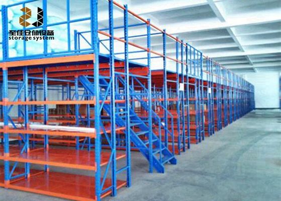 Ağır Güçlü 2 - 3 Katmanlı Metal Mezzanine Sistemleri / Çelik Depolama Rafları