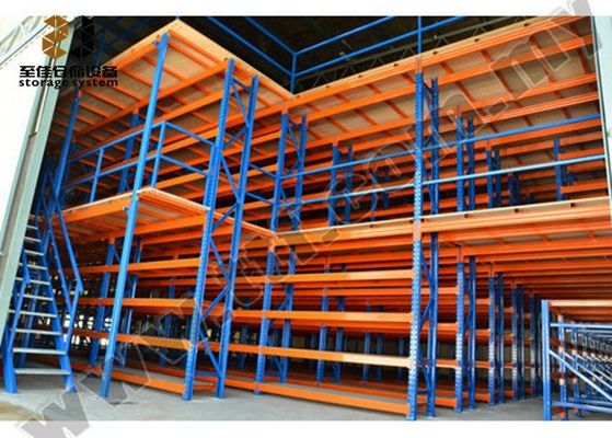 Ağır Güçlü 2 - 3 Katmanlı Metal Mezzanine Sistemleri / Çelik Depolama Rafları