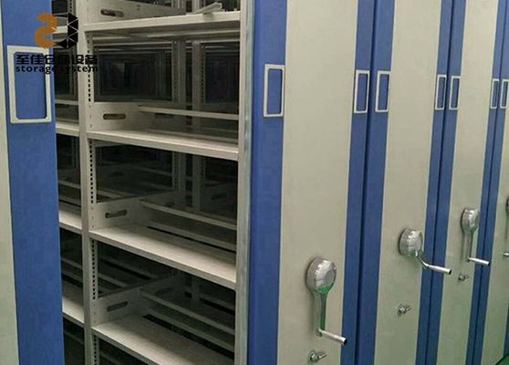 Müze / Hastane için 3 Noktalı Anahtar Kilitli Mobil Raf Birimi